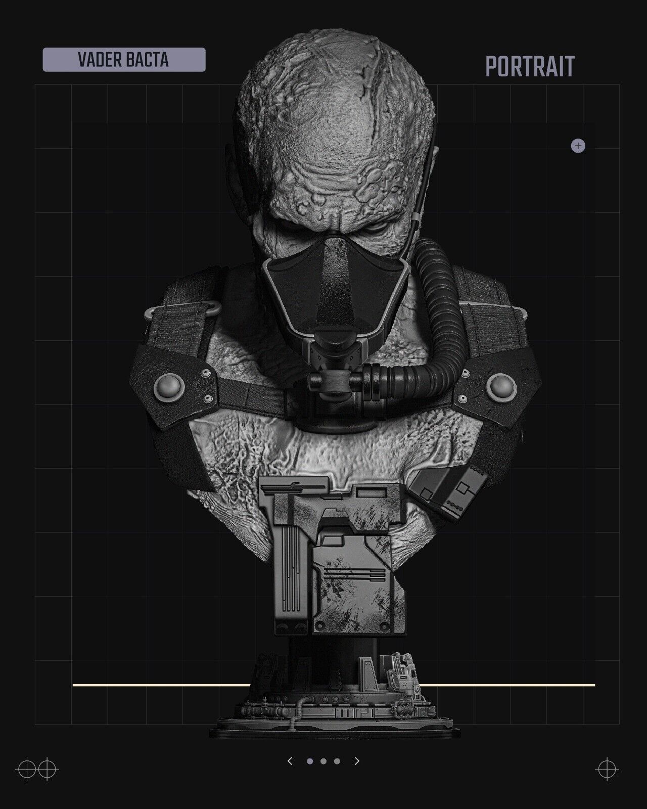 Darth Vader in Bacta Star Wars themed 3D Bust Sculpture by SW3D