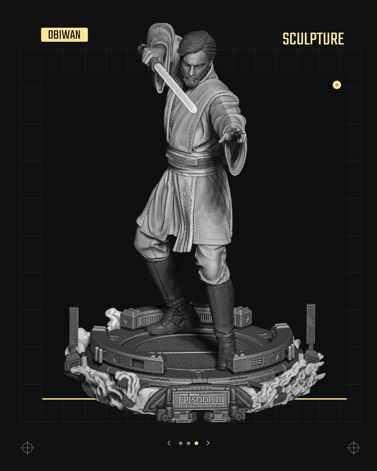 Obi Wan Kenobi Star Wars themed 3D Figure / Diorama / Sculpture by SW3D