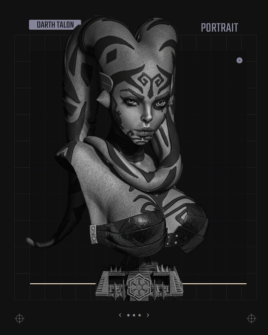 Darth Talon Star Wars themed 3D Bust Sculpture by SW3D