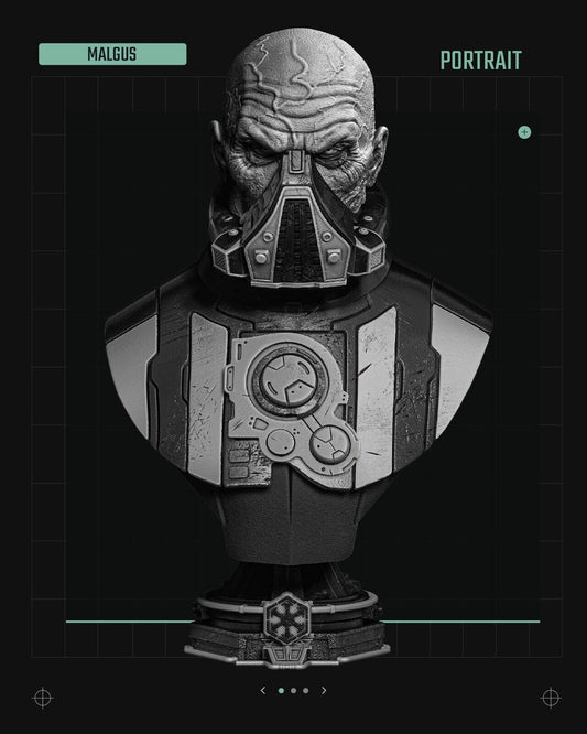 Darth Malgus Star Wars themed 3D Bust Sculpture by SW3D