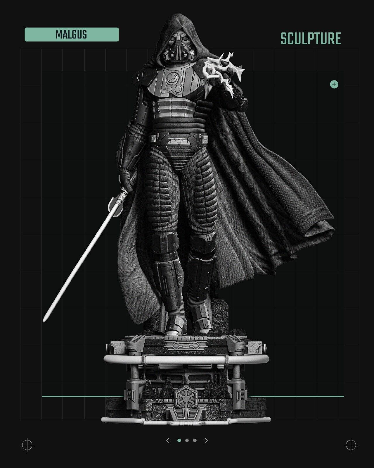 Darth Malgus Star Wars themed 3D Figure / Diorama / Sculpture by SW3D