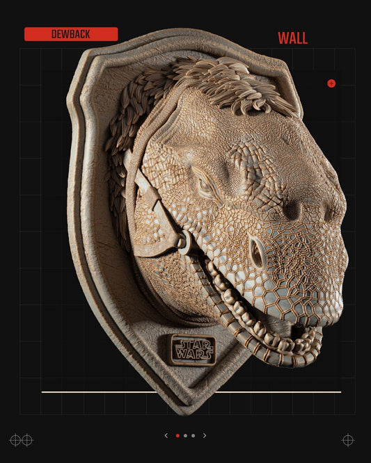 Dewback Wall Bust Star Wars themed 3D Bust Sculpture by SW3D