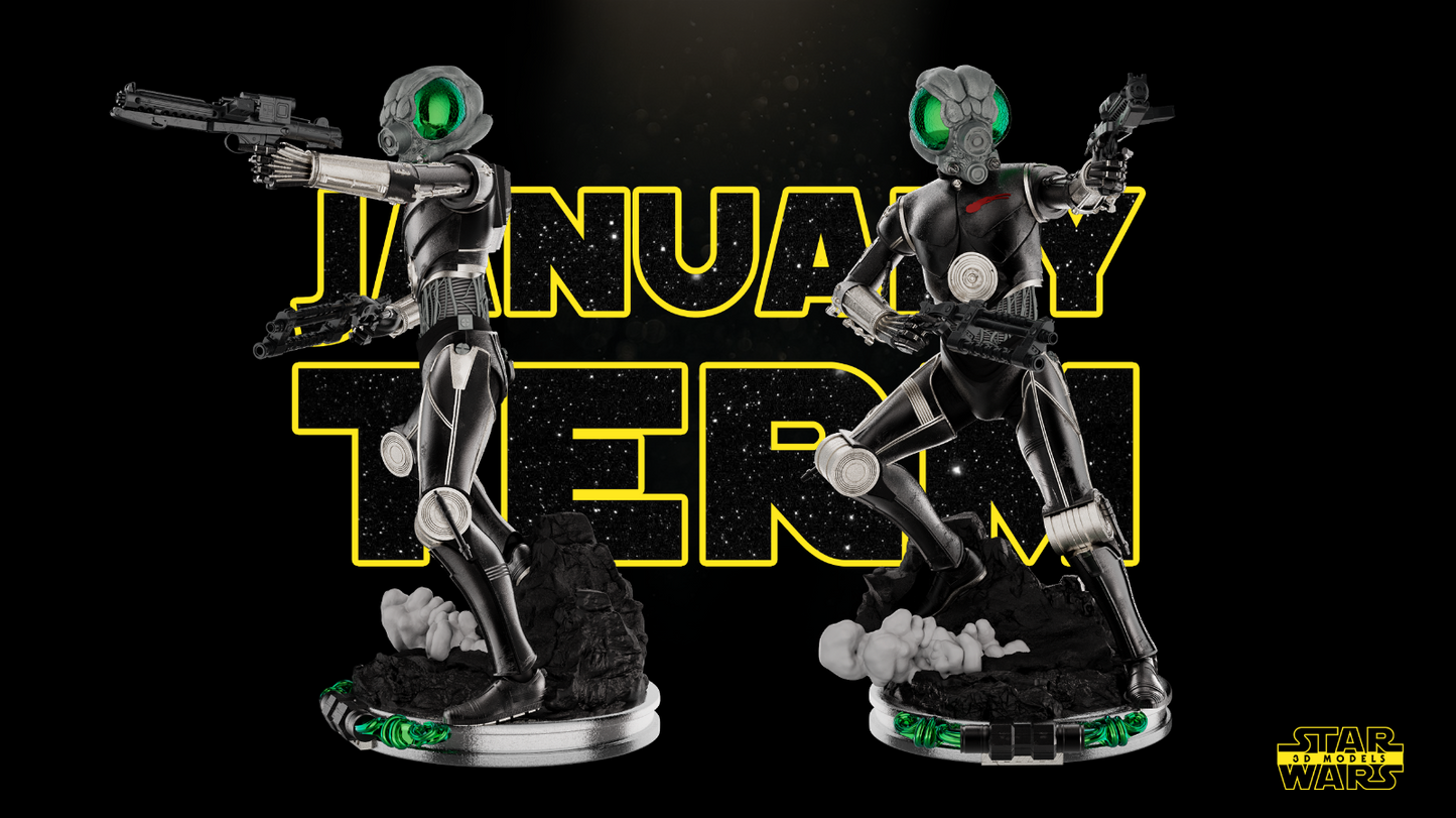 4-LOM Star Wars themed 3D Figure / Diorama / Sculpture by SW3D