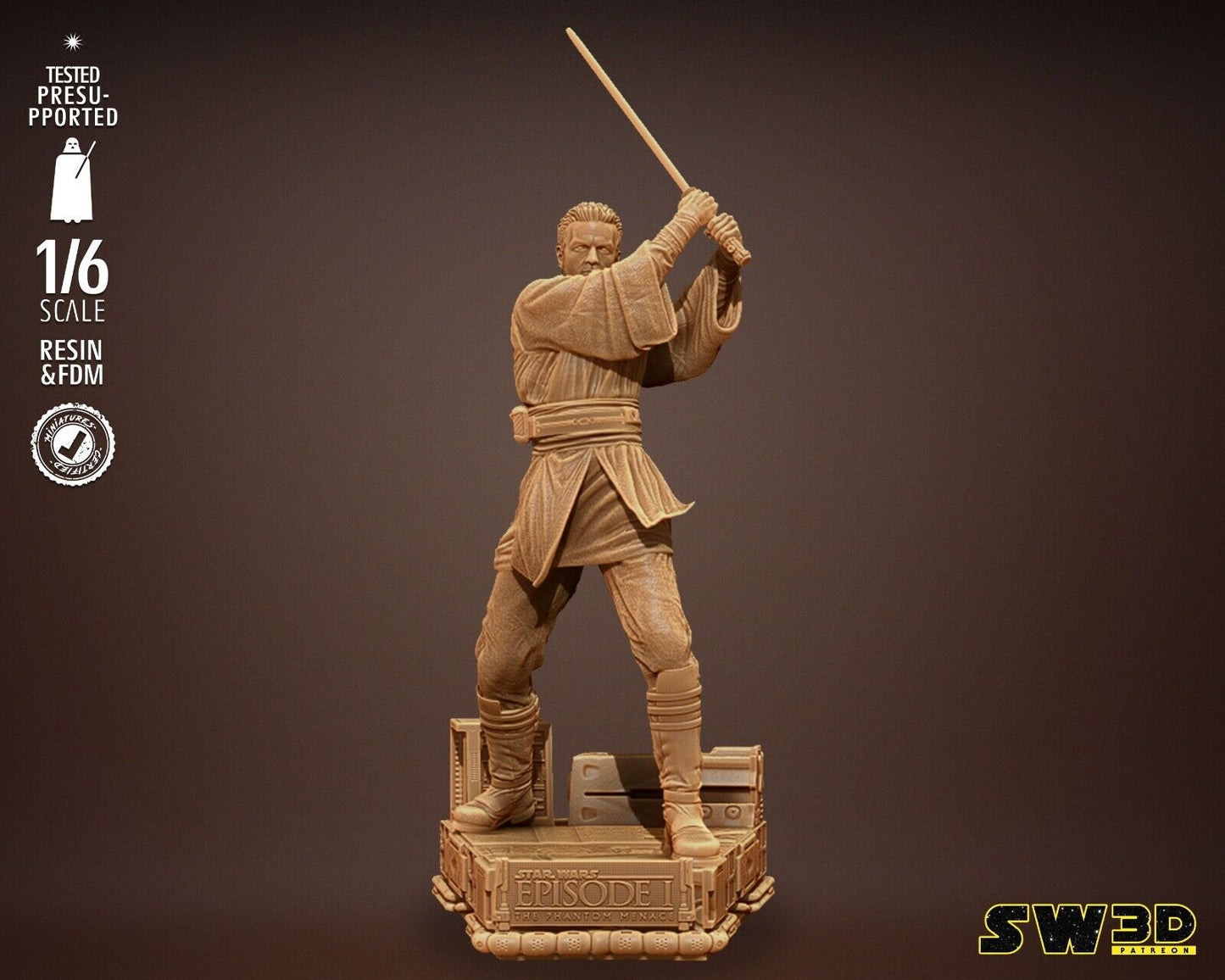 Ep1 Obi Wan Star Wars themed 3D Figure / Diorama / Sculpture by SW3D