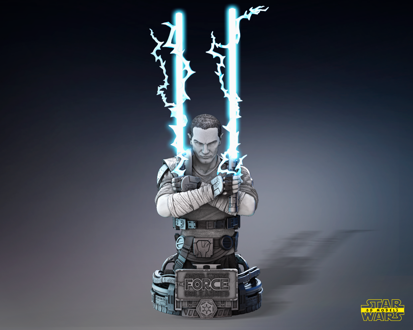 Galen Marek portrait Star Wars themed 3D Bust / Sculpture by SW3D