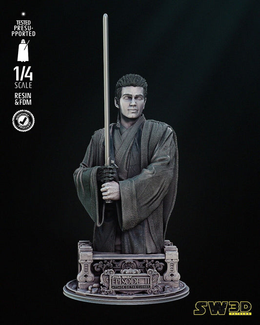 Ep2 Anakin Bust Star Wars themed 3D Figure / / Sculpture by SW3D