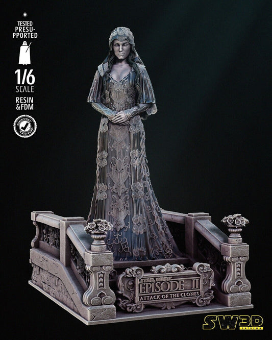 Ep2 Padme Star Wars themed 3D Figure / Diorama / Sculpture by SW3D