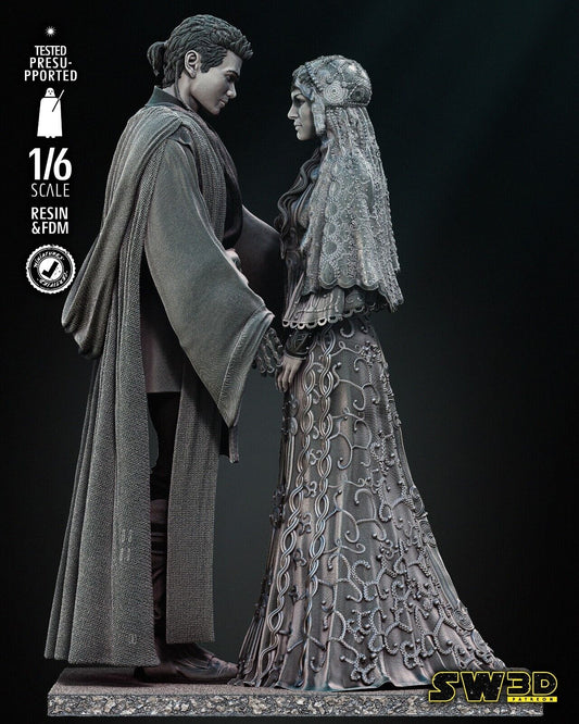Ep2 Anakin & Padme Star Wars themed 3D Figure / Diorama / Sculpture by SW3D