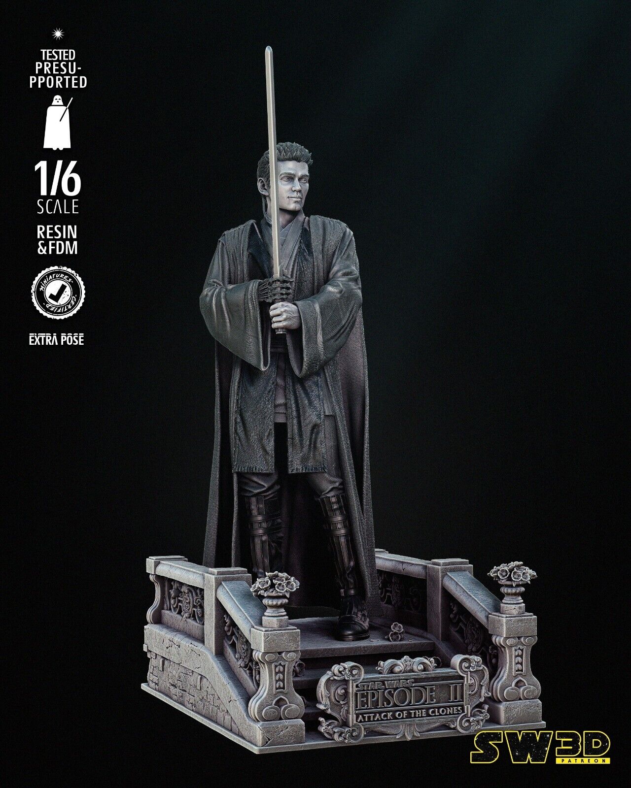 Ep2 Anakin Star Wars themed 3D Figure / Diorama / Sculpture by SW3D