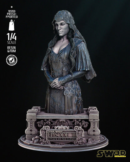 Ep2 Padme Portrait Star Wars themed 3D Figure / Diorama / Sculpture by SW3D