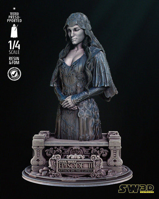 Ep2 Padme Portrait Star Wars themed 3D Figure / Diorama / Sculpture by SW3D