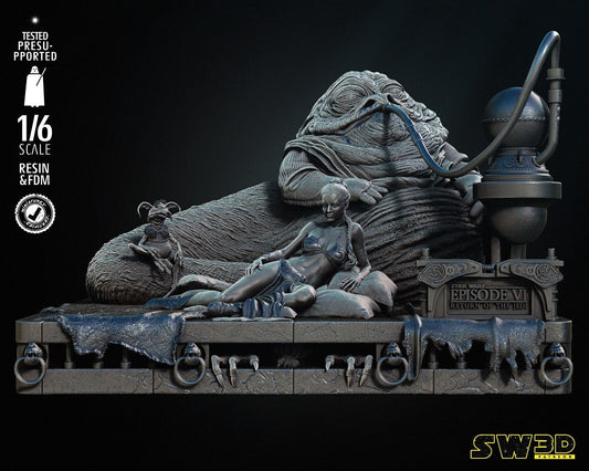 EpVI (ROTJ) Leia / Jabba Star Wars themed 3D Figure / Diorama / Sculpture SW3D