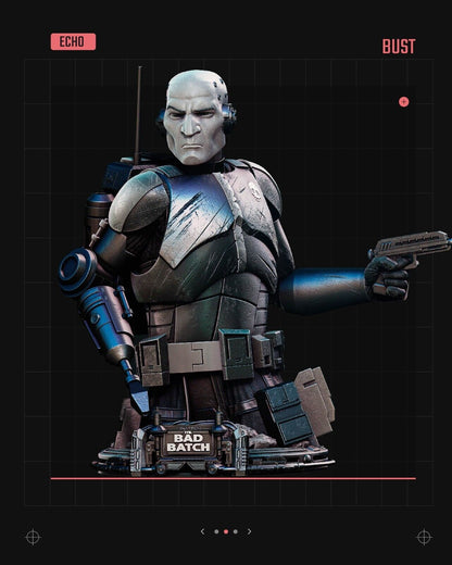 Bad Batch Echo Star Wars themed 3D Bust / Figure / Sculpture by SW3D