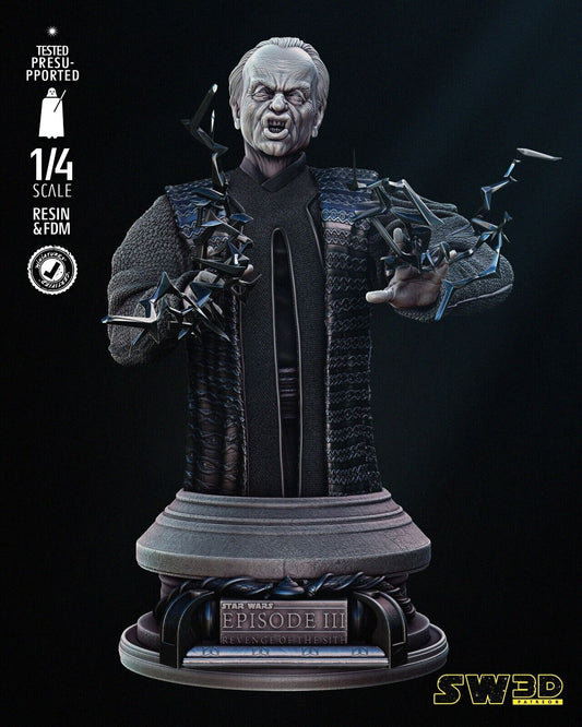 Emperor Palpatine (Ep3) Star Wars themed 3D Bust / Figure / Sculpture by SW3D