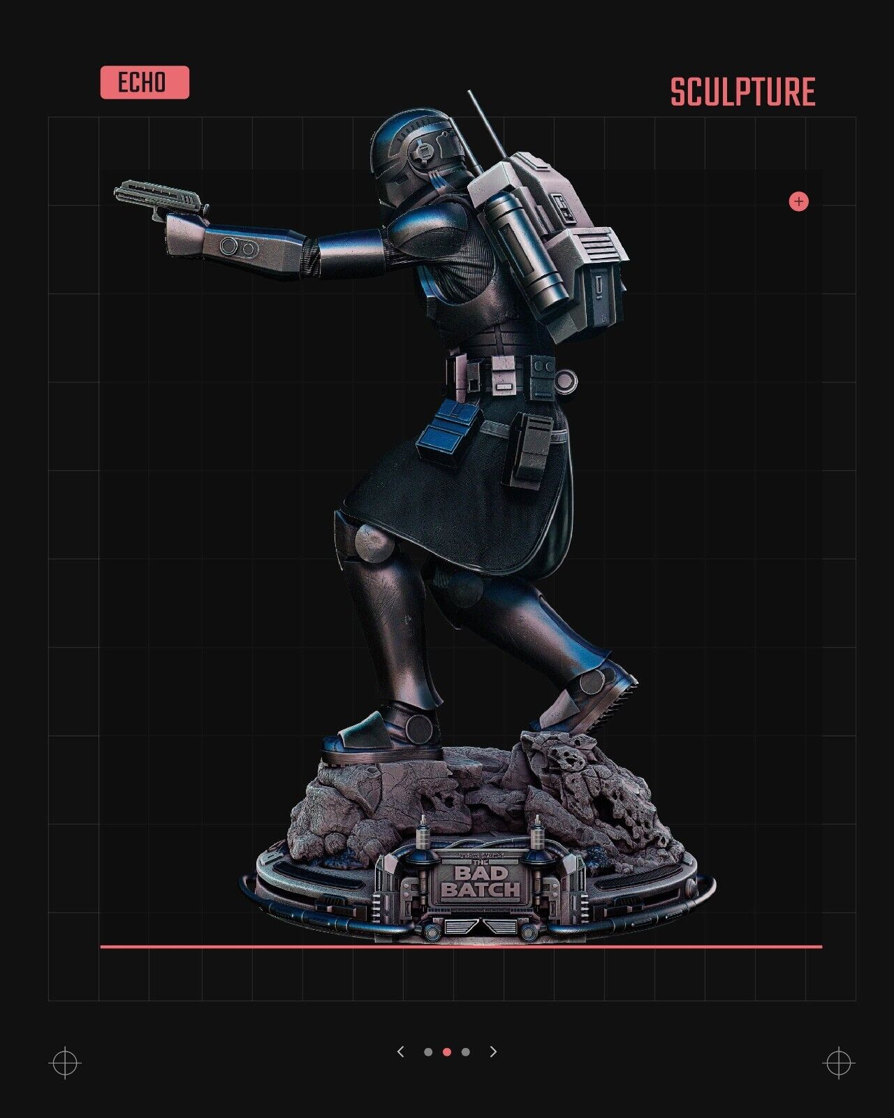Bad Batch Echo Star Wars themed 3D Figure / Diorama / Sculpture by SW3D