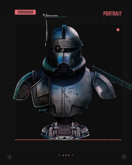 Bad Batch Crosshair Portrait Star Wars themed 3D Bust / Sculpture by SW3D