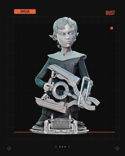 Bad Batch Omega Star Wars themed 3D Bust / Figure / Sculpture by SW3D