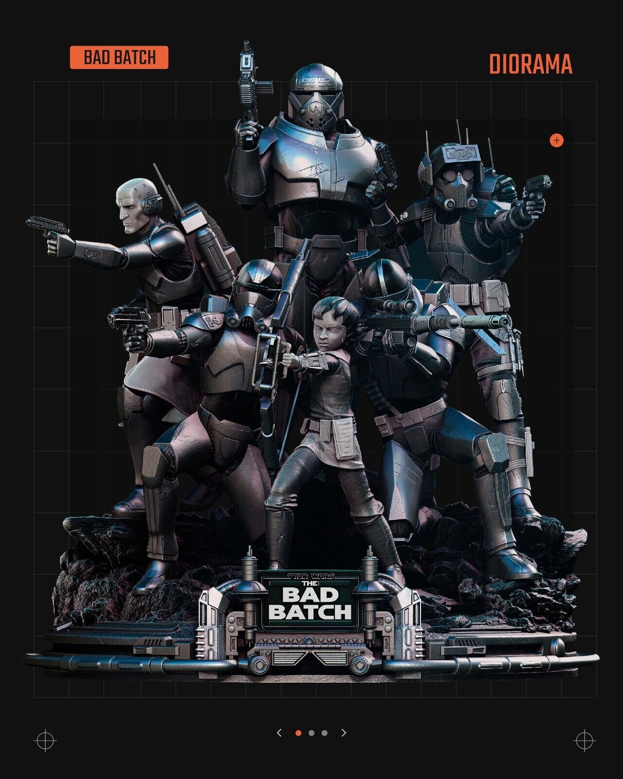 Bad Batch Star Wars themed 3D Figure / Diorama / Sculpture by SW3D