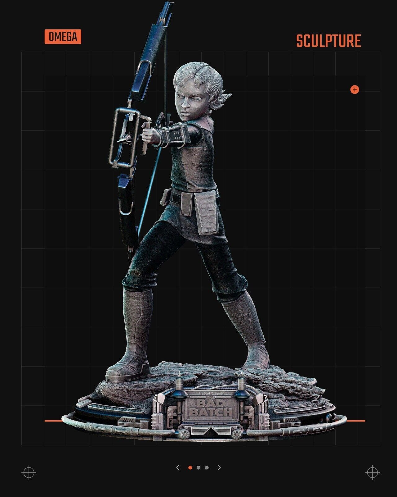 Bad Batch Omega Star Wars themed 3D Figure / Diorama / Sculpture by SW3D