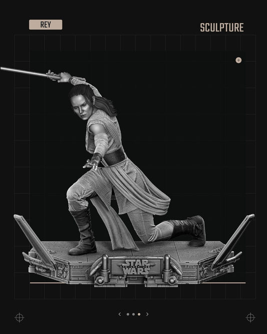 Rey Star Wars themed 3D Figure / Diorama / Sculpture by SW3D