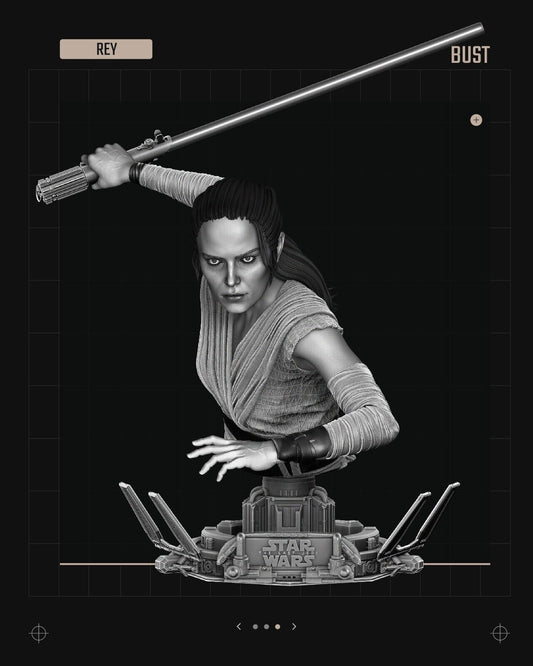 Rey Star Wars themed 3D Figure / Bust / Sculpture by SW3D