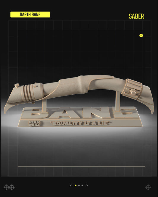Darth Bane Lightsaber Star Wars themed 3D Sculpture by SW3D