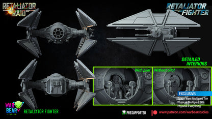 Tie Retaliator (Avenger) with optional landing platform Star Wars RPG Legion Shatterpoint compatible - War Bear