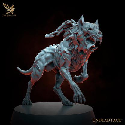 3 x Undead zombie / Hounds D&D, Grimdark , OPR , Sci-Fi, Fantasy compatible TalesKeeper
