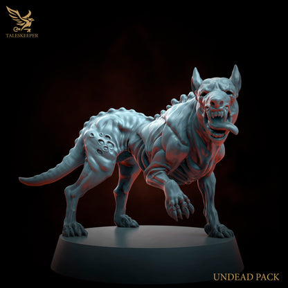 3 x Undead zombie / Hounds D&D, Grimdark , OPR , Sci-Fi, Fantasy compatible TalesKeeper