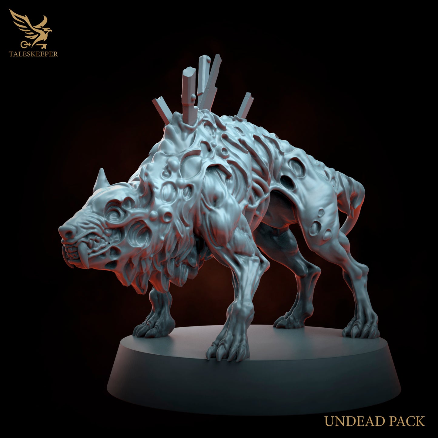 3 x Undead zombie / Hounds D&D, Grimdark , OPR , Sci-Fi, Fantasy compatible TalesKeeper