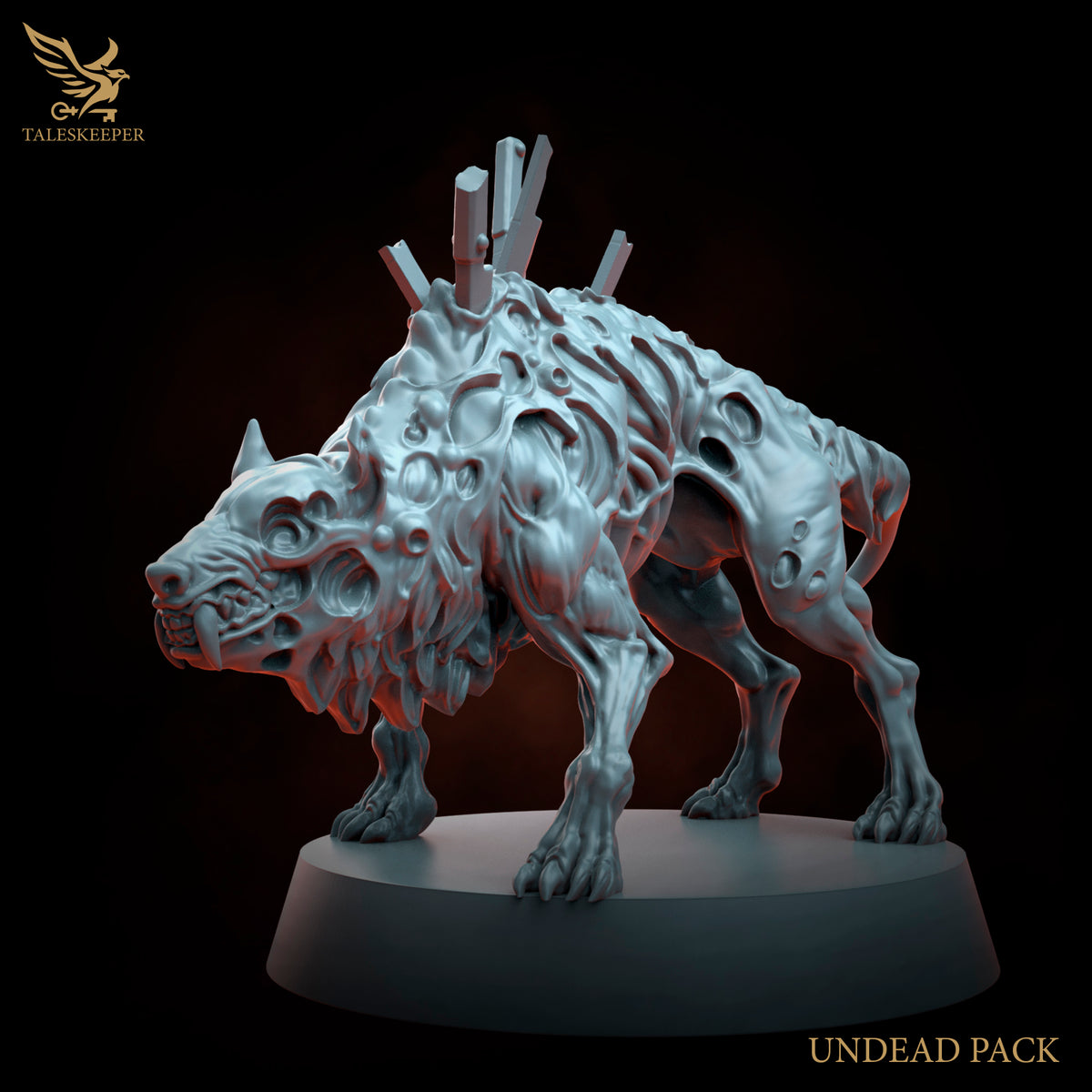 3 x Undead zombie / Hounds D&D, Grimdark , OPR , Sci-Fi, Fantasy compatible TalesKeeper