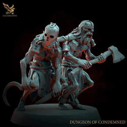 5 x Undead zombie Prisoners D&D, Grimdark , OPR , Sci-Fi, Fantasy compatible TalesKeeper