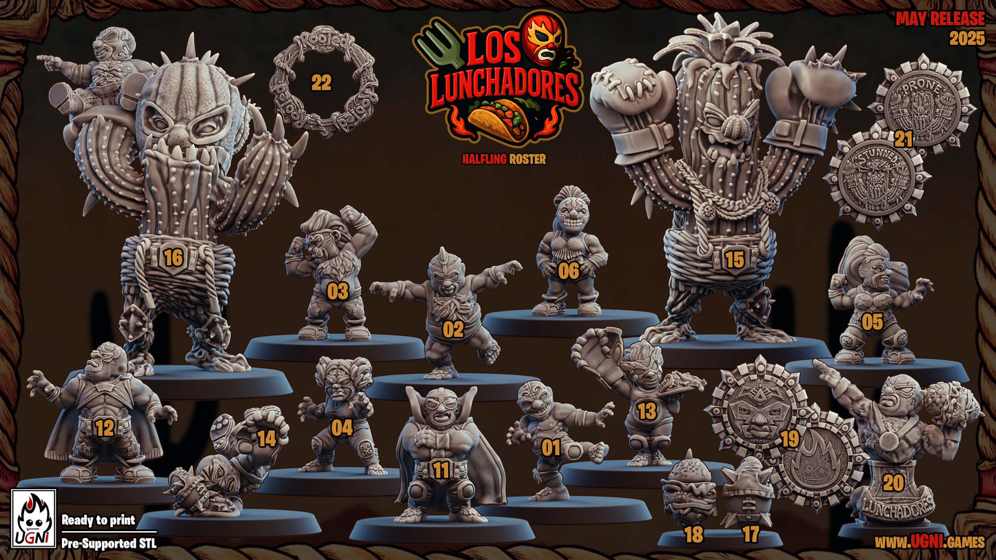 Halfling / Gnome 'Los Lunchadores' Fantasy Football Team  + Support staff + Star Players
