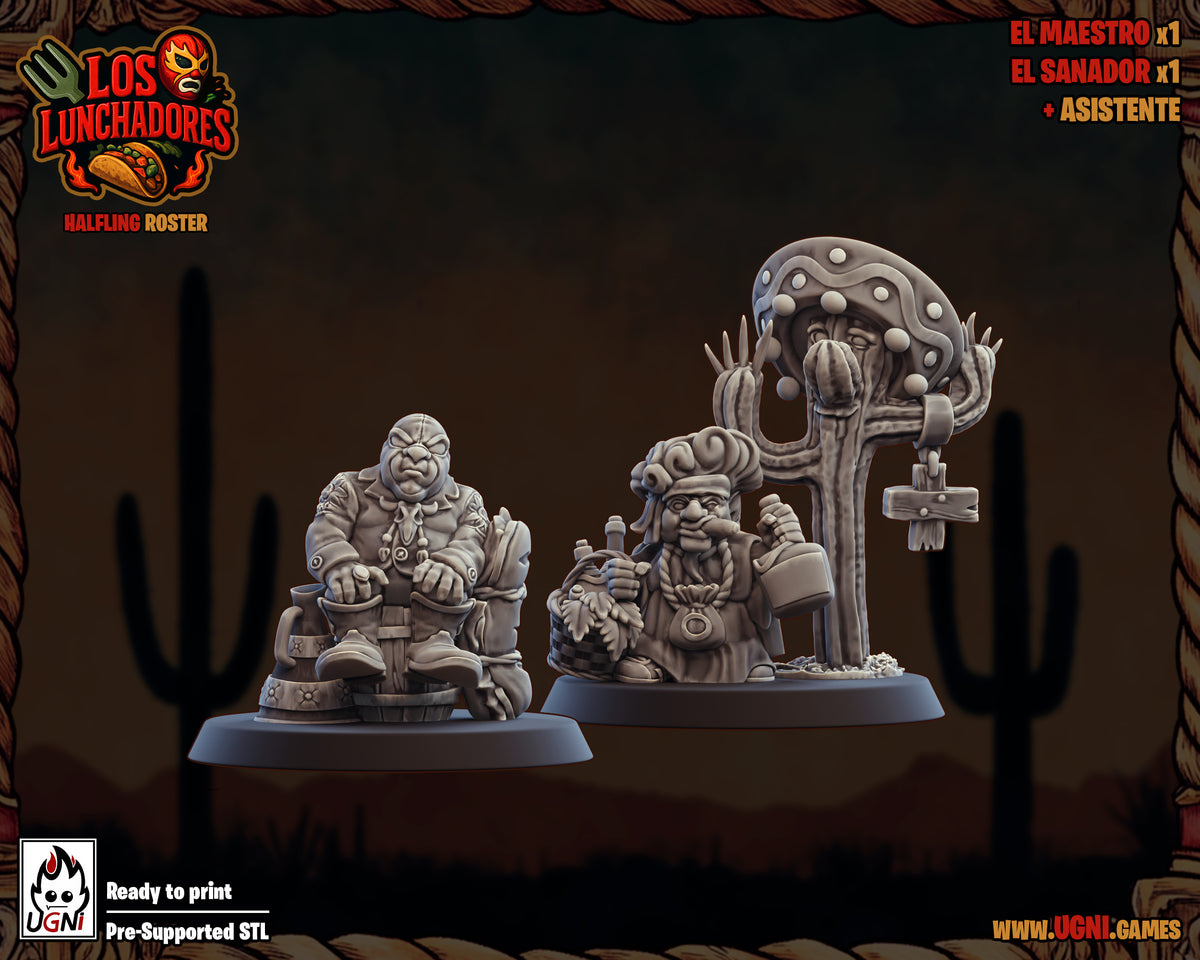 Halfling / Gnome 'Los Lunchadores' Fantasy Football Team  + Support staff + Star Players