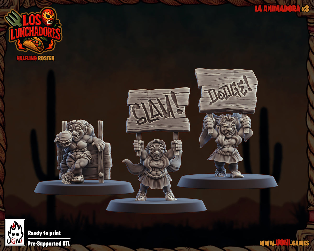 Halfling / Gnome 'Los Lunchadores' Fantasy Football Team  + Support staff + Star Players