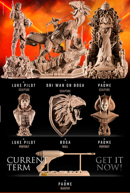 May 25 Release (Luke, Padme, Obi Wan on Boga) Star Wars themed 3D Bust / Figure / Sculpture by SW3D