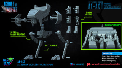 Warbear Artic Snow AT-ACT Walker  - Star Wars Legion / Shatterpoint compatible