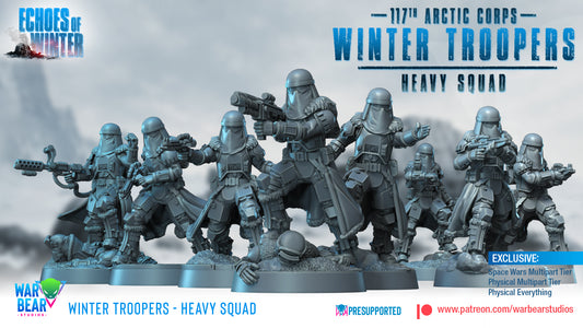 8 x Winter Snow Troopers Heavy squad Star Wars RPG Legion Shatterpoint War Bear