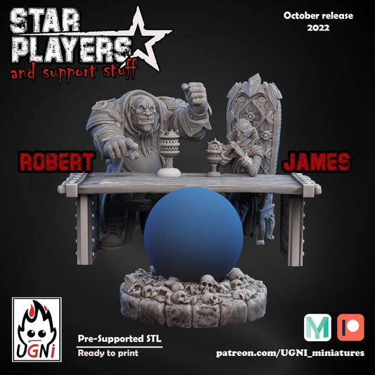Ogre Robert & Vampire Jim commentators (Sitting) Fantasy Football UGNI