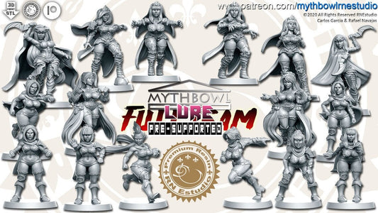 Female Dark Elves Fantasy Football Team  - RN Studios Mythbowl Lure