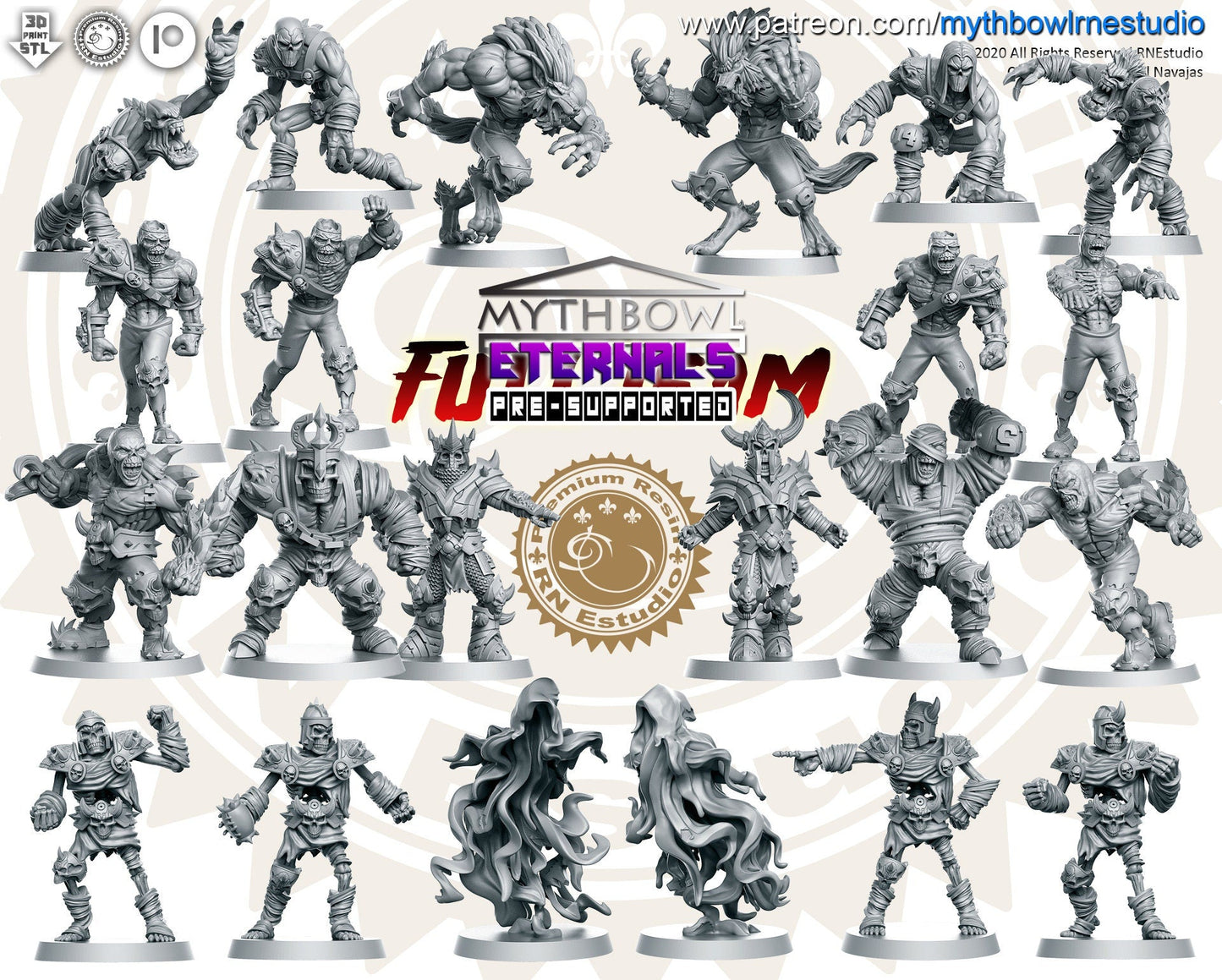 Undead Fantasy Football Team  - RN Studios Mythbowl Eternals