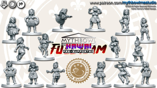 Female Halfling Hawai Fantasy Football Team  - RN Studios Mythbowl