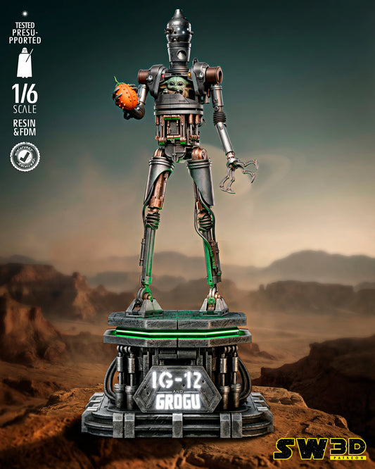 IG12 With Grogu Sculpture Star Wars themed 3D Bust / Sculpture by SW3D