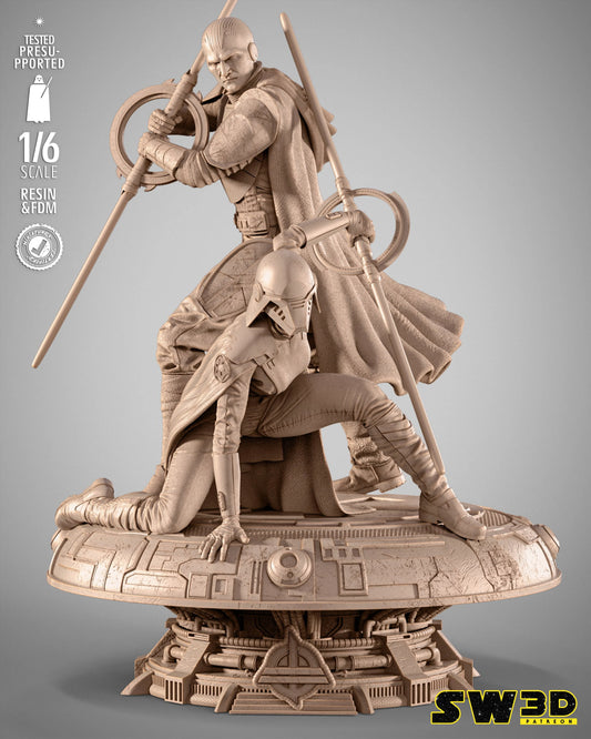 Grand Inquisitor and Second Sister Diorama Star Wars themed 3D Bust / Sculpture by SW3D