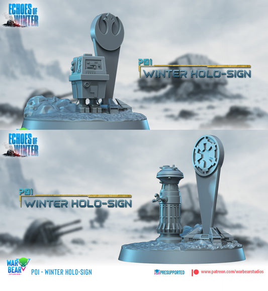 2 X POI / objective Winter Holo sign Star Wars RPG Legion Shatterpoint War Bear