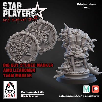 Lizardmen tokens / coins Fantasy Football Star Player UGNI