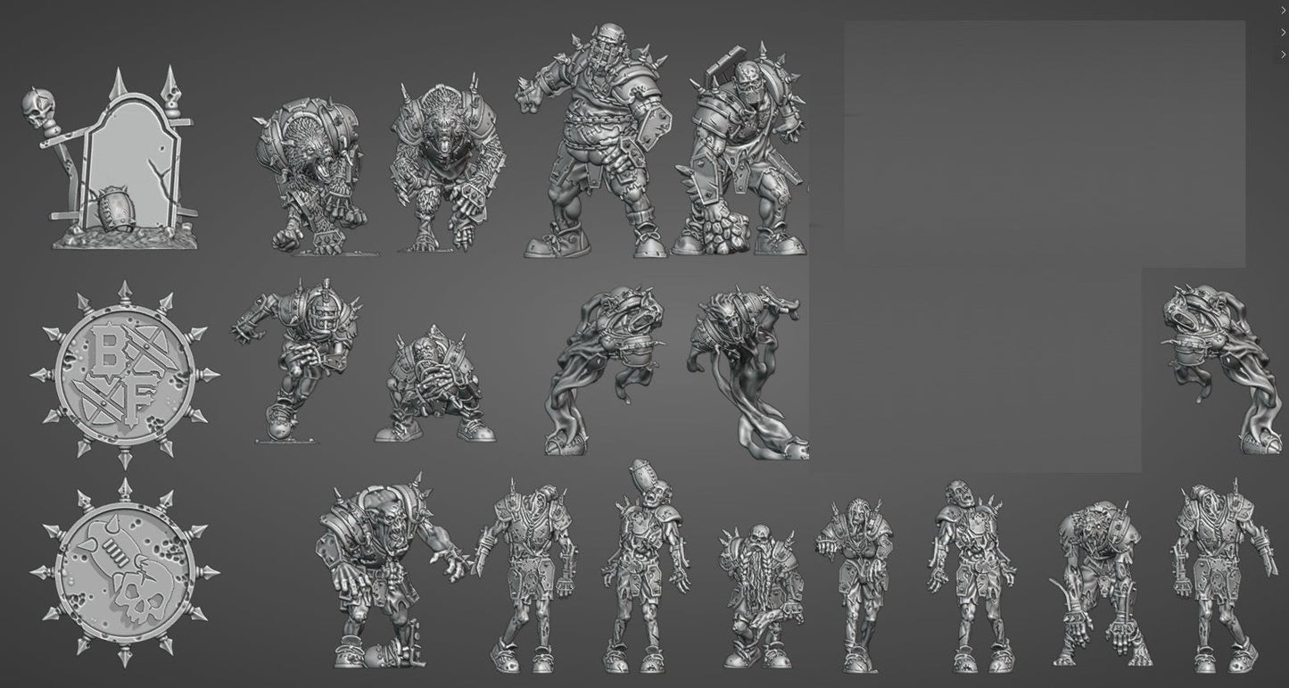 Necromantic Horror / Undead Fantasy Football Complete Team - Necromancer Brutefun