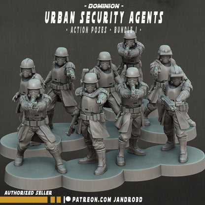 9 x outsiders urban security agents / troopers -star wars legion compatible