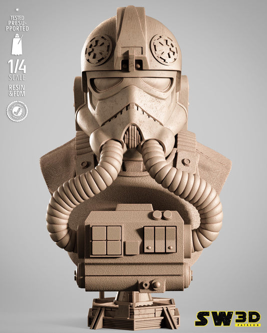 Elite tie fighter portrait bust star wars themed 3d bust / sculpture by sw3d