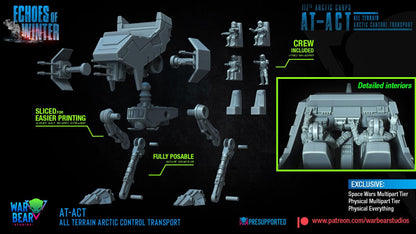 Warbear artic snow at-act walker  - star wars legion / shatterpoint compatible